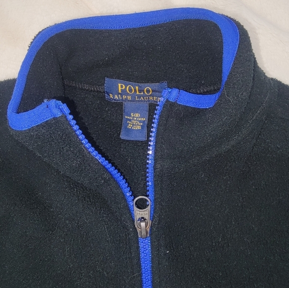 Polo Ralph Lauren Black Fleece Jacket with Blue Accents - Picture 2 of 2